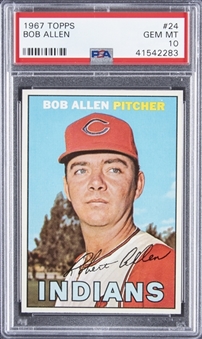 1967 Topps #24 Bob Allen - PSA GEM MT 10 - POP 2!